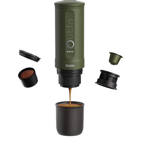 OutIn Nano Portable Espresso Machine (Forest Green) - Kakaw