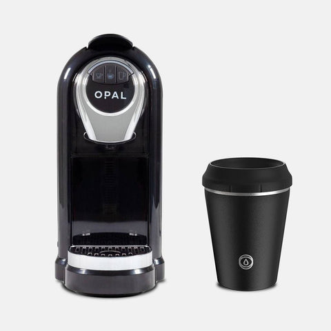 OPAL One and TOPL Flow360° / Stroll Reusable Cup - Charcoal (8oz) Bundle - Espresso Machine - Kakaw